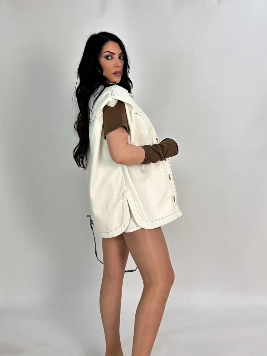 Coordinato in jeans giacca e mini gonna “Ester”