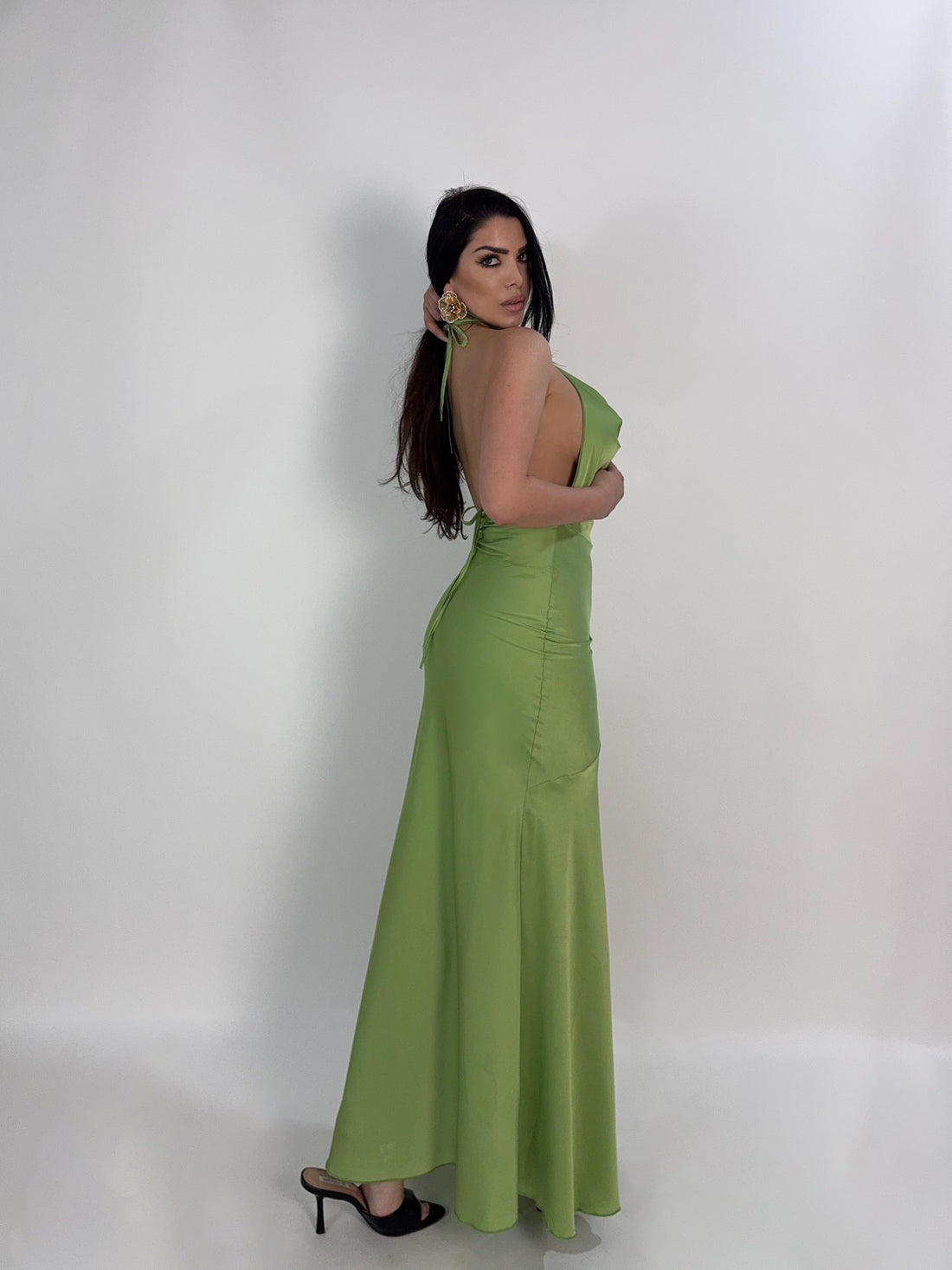 Abito lungo in raso “Raissa”