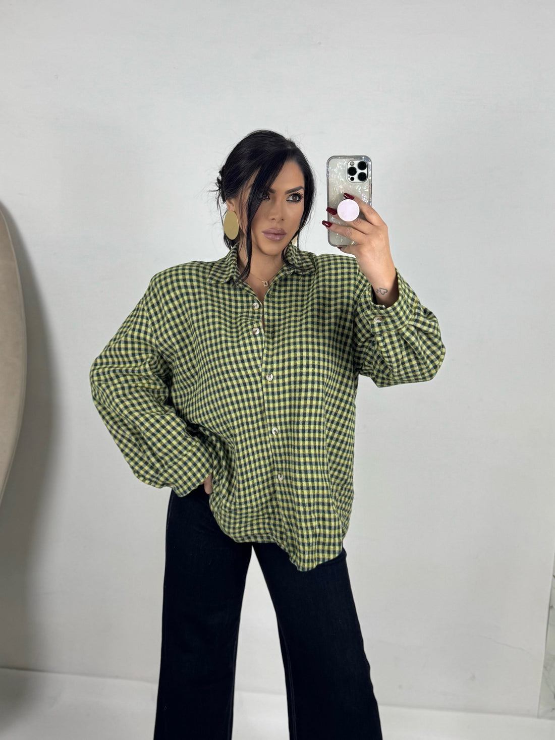 Camicia in flanella con spalline imbottite “Sarah”