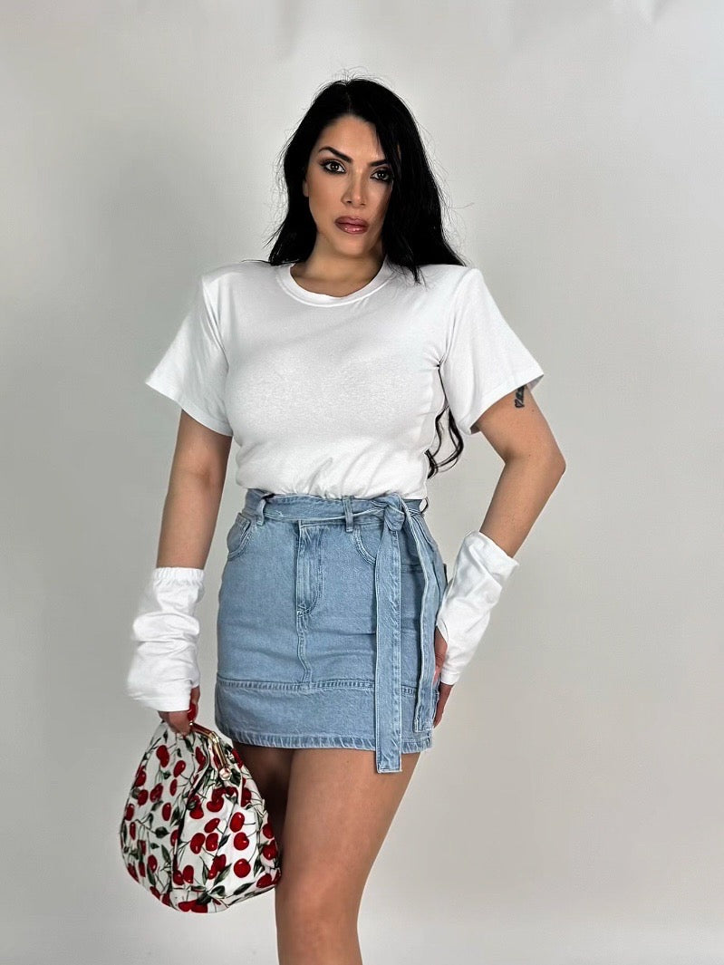 T shirt con manicotti a guanto “Ester”