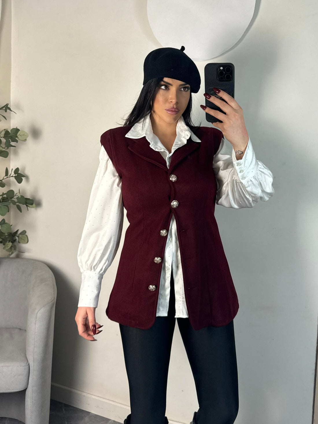 Giacca giro manica in panno “Marta”