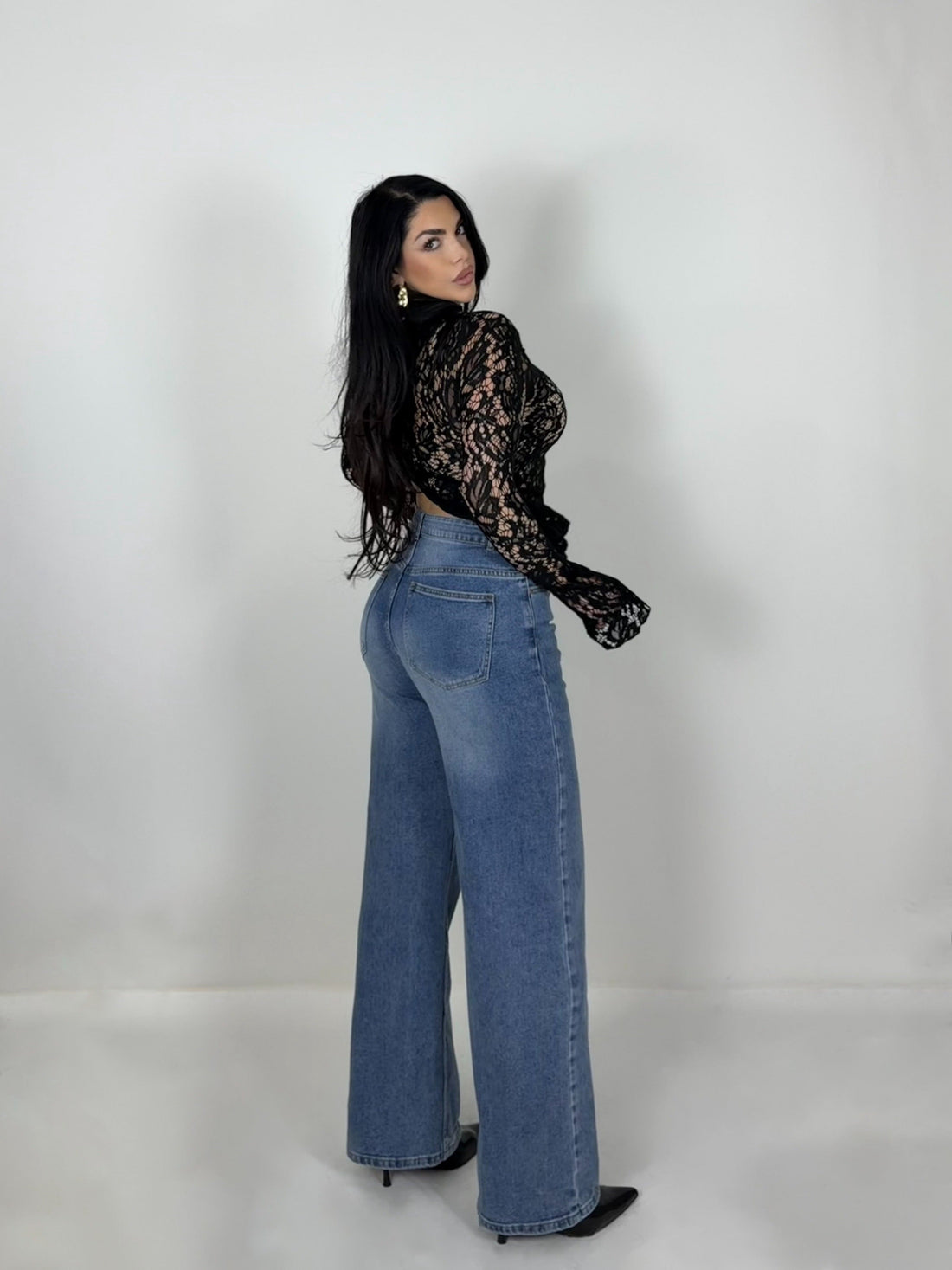 Jeans asimmetrico a palazzo “Opium”