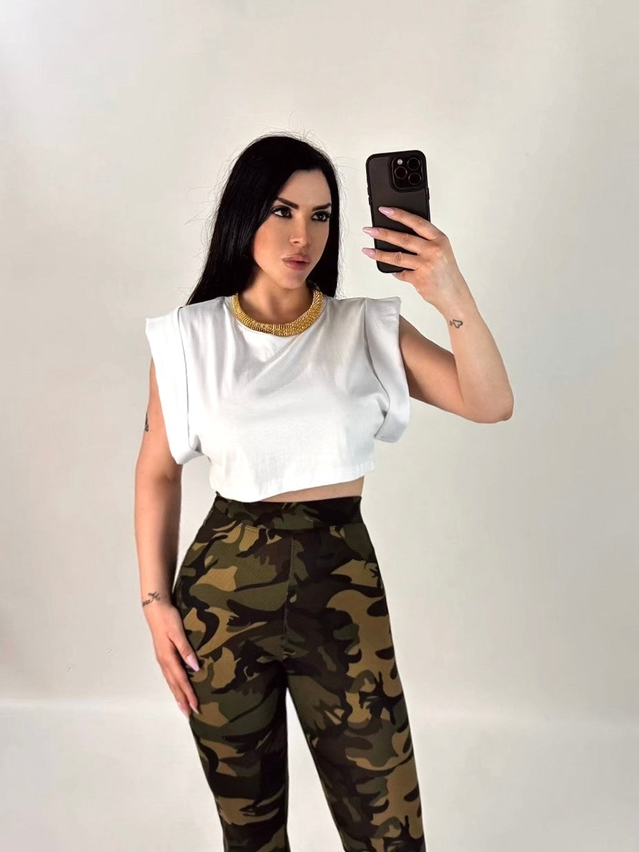 T shirt giro manica in cotone “Virginia”